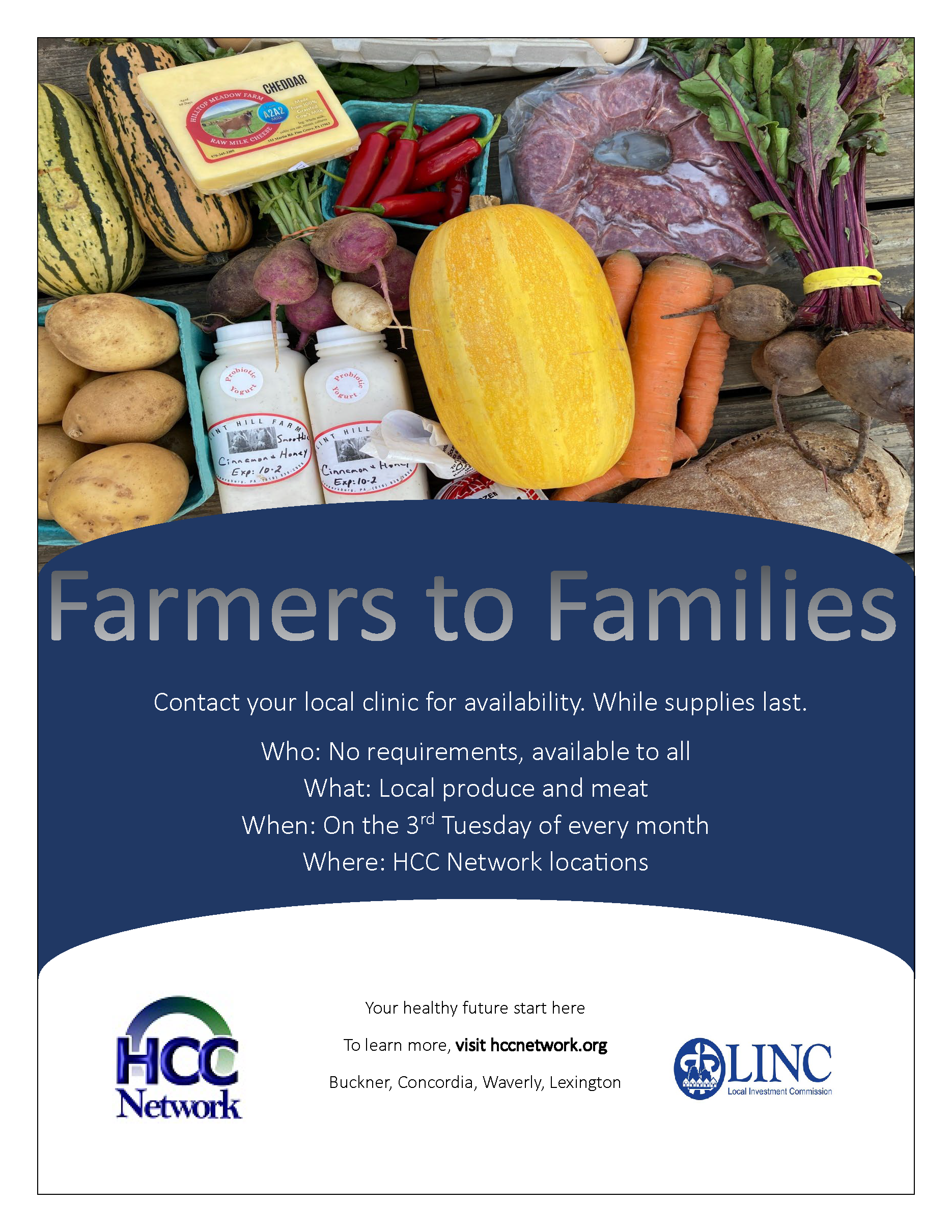 Farmers-to-Families-Produce-Flyer, HCC lexington mo, hcc network, doctor near lexington, doctor carrollton, dentist carrollton, dentist buckner, doctor buckner, pediatrician buckner, pediatrician carrollton, pediatrician concordia, doctor concordia, dentist concordia, pediatrician waverly, doctor waverly, dentist waverly, dentist independence, hcc network, hcc clinic